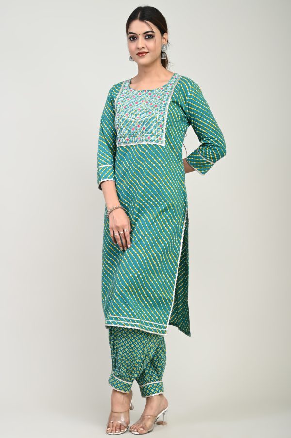 Women's Cotton Kurta With Afghani Pants